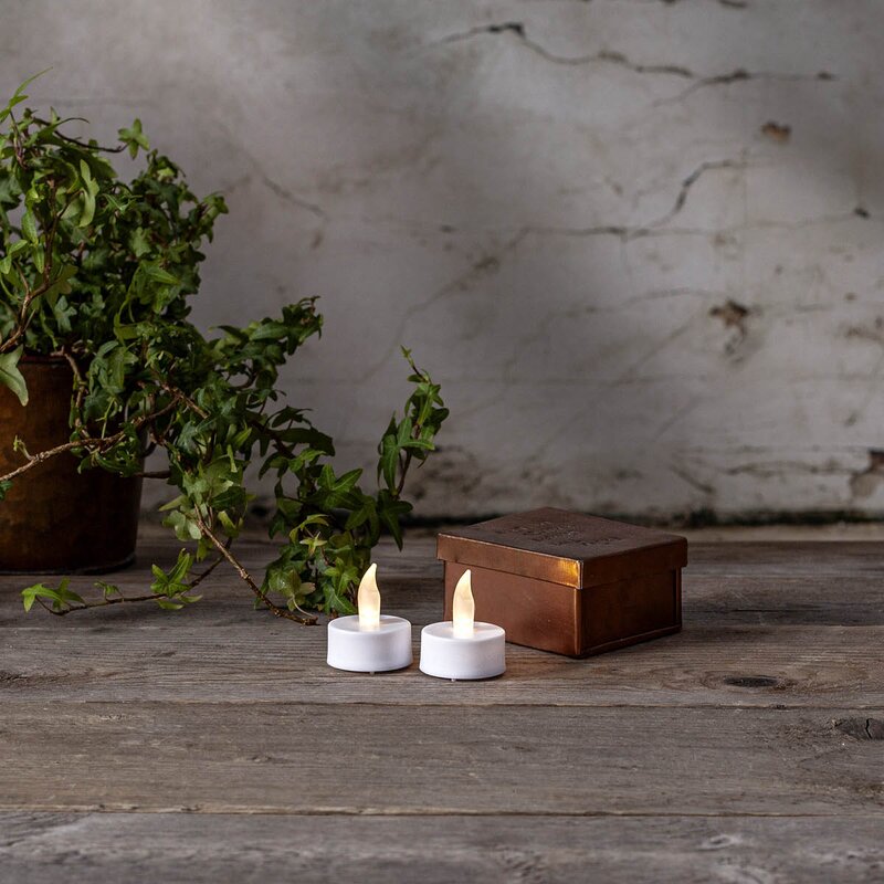 Star Trading Paulo LED värmeljus med timer 2-pack vit