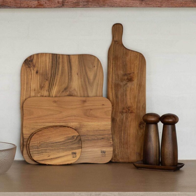 Aida Raw Teak Skärbräda Set 2 delar